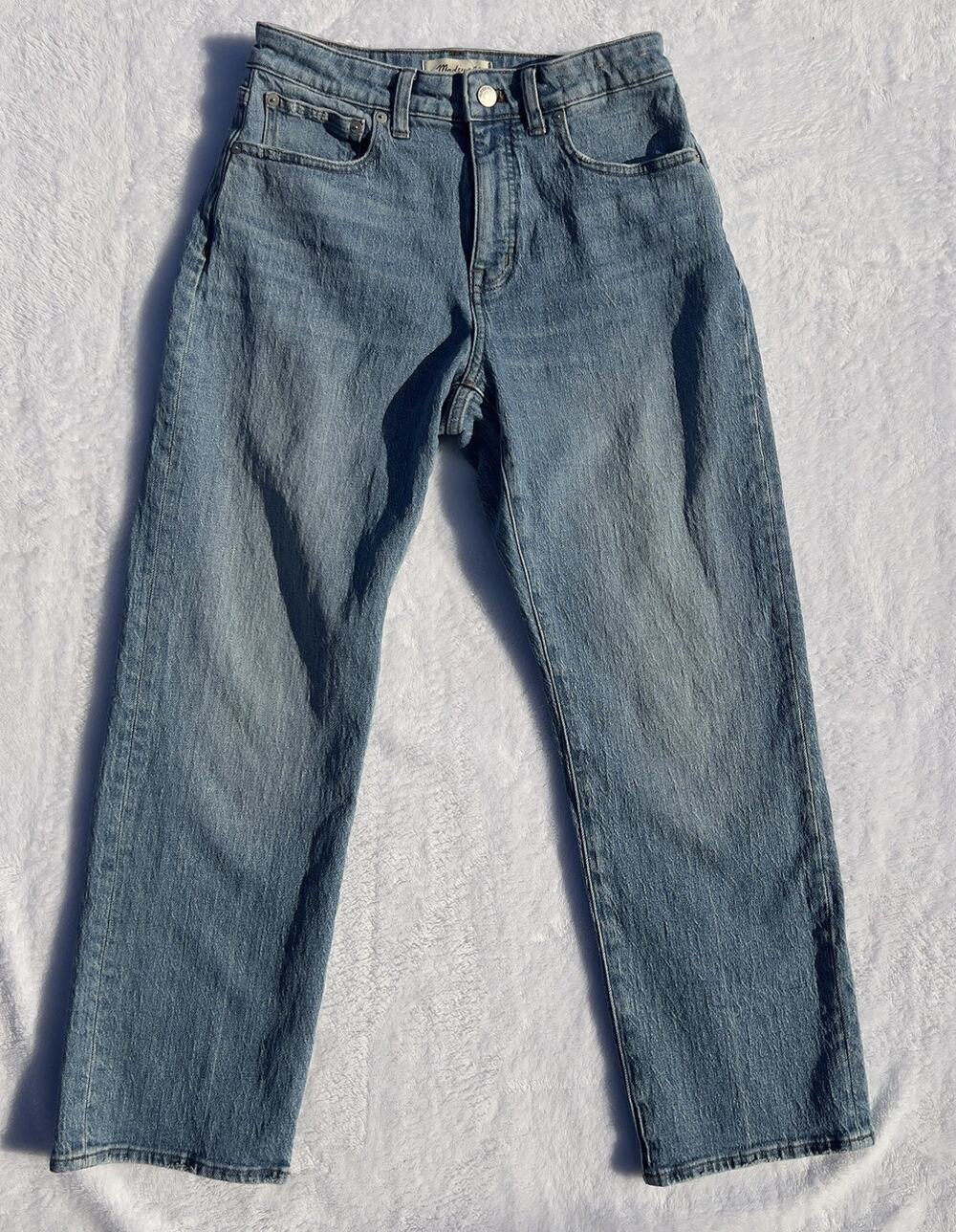 Madewell Curvy Perfect Vintage Jeans Womens 27P Straight Leg High Rise Blue Deni
